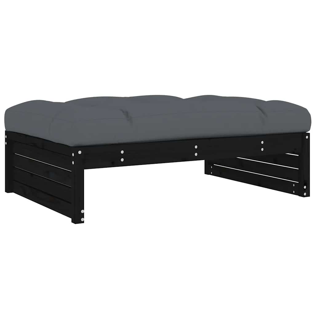 Garden Footstool | Black, Anthracite | Solid pine wood | 120x80 cm