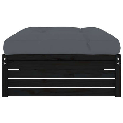 Garden Footstool | Black, Anthracite | Solid pine wood | 120x80 cm
