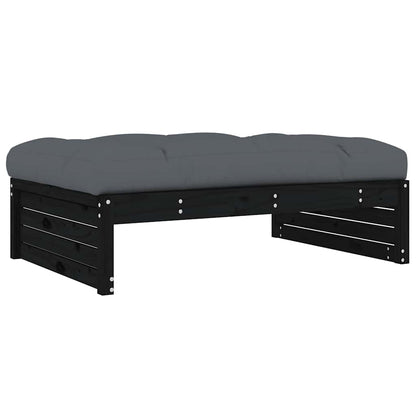 Garden Footstool | Black, Anthracite | Solid pine wood | 120x80 cm