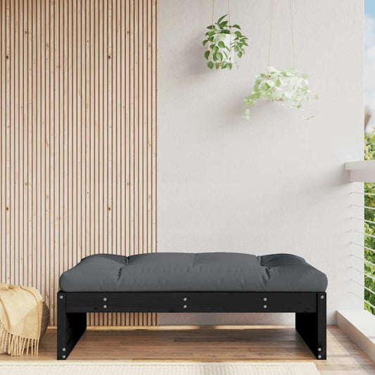 Garden Footstool | Black, Anthracite | Solid pine wood | 120x80 cm