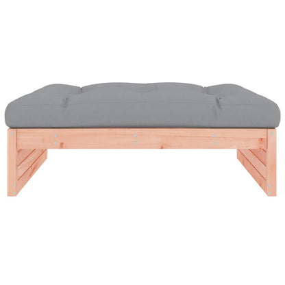 Garden Footstool | Grey, Natural Wood