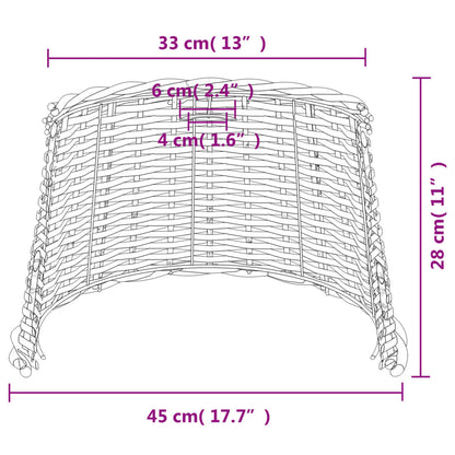 Ceiling Lamp Shade White Ø45x28 cm Wicker
