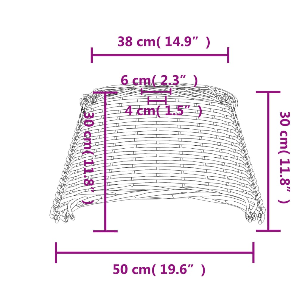 Ceiling Lamp Shade Brown Ø50x30 cm Wicker