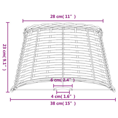 Lamp Shade White Ø38x23 cm Wicker