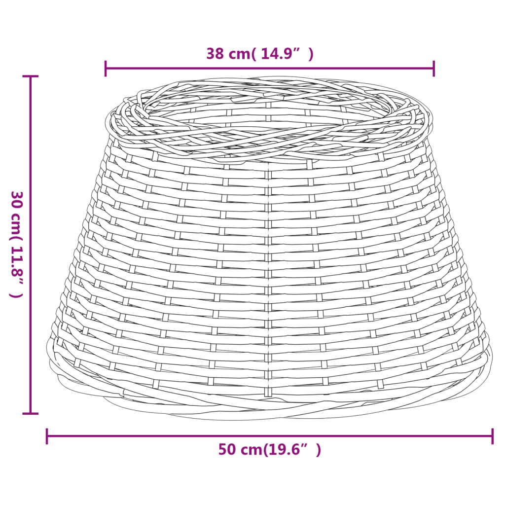 Lamp Shade White Ø50x30 cm Wicker