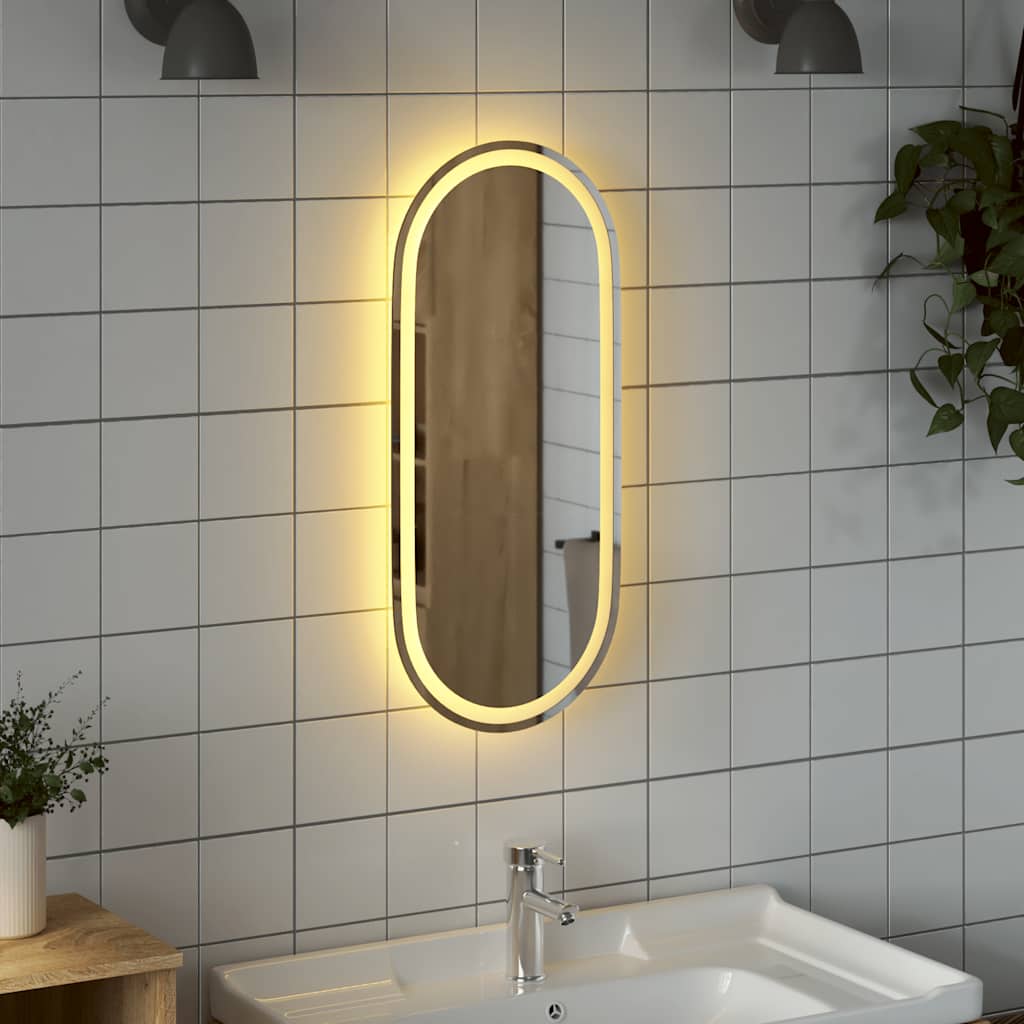 LED Bathroom Mirror 80x35 cm Oval
