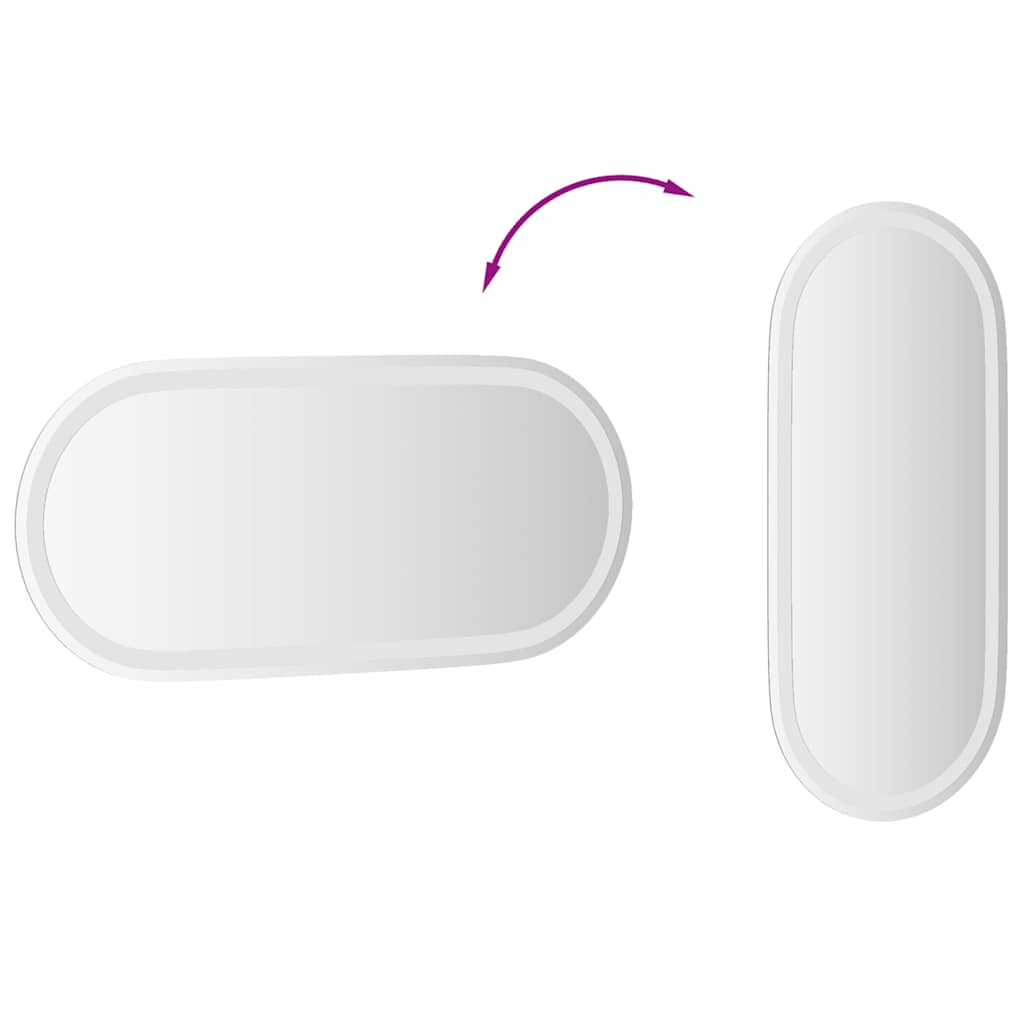 LED Bathroom Mirror 80x35 cm Oval