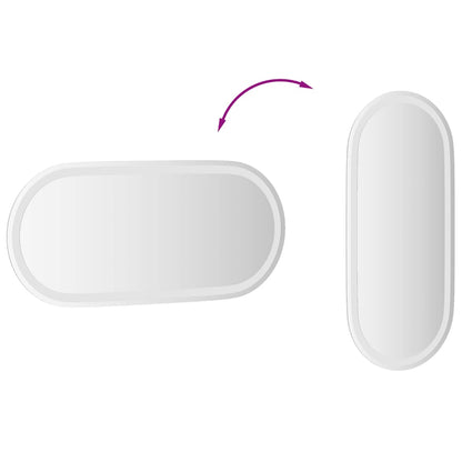 LED Bathroom Mirror 80x35 cm Oval