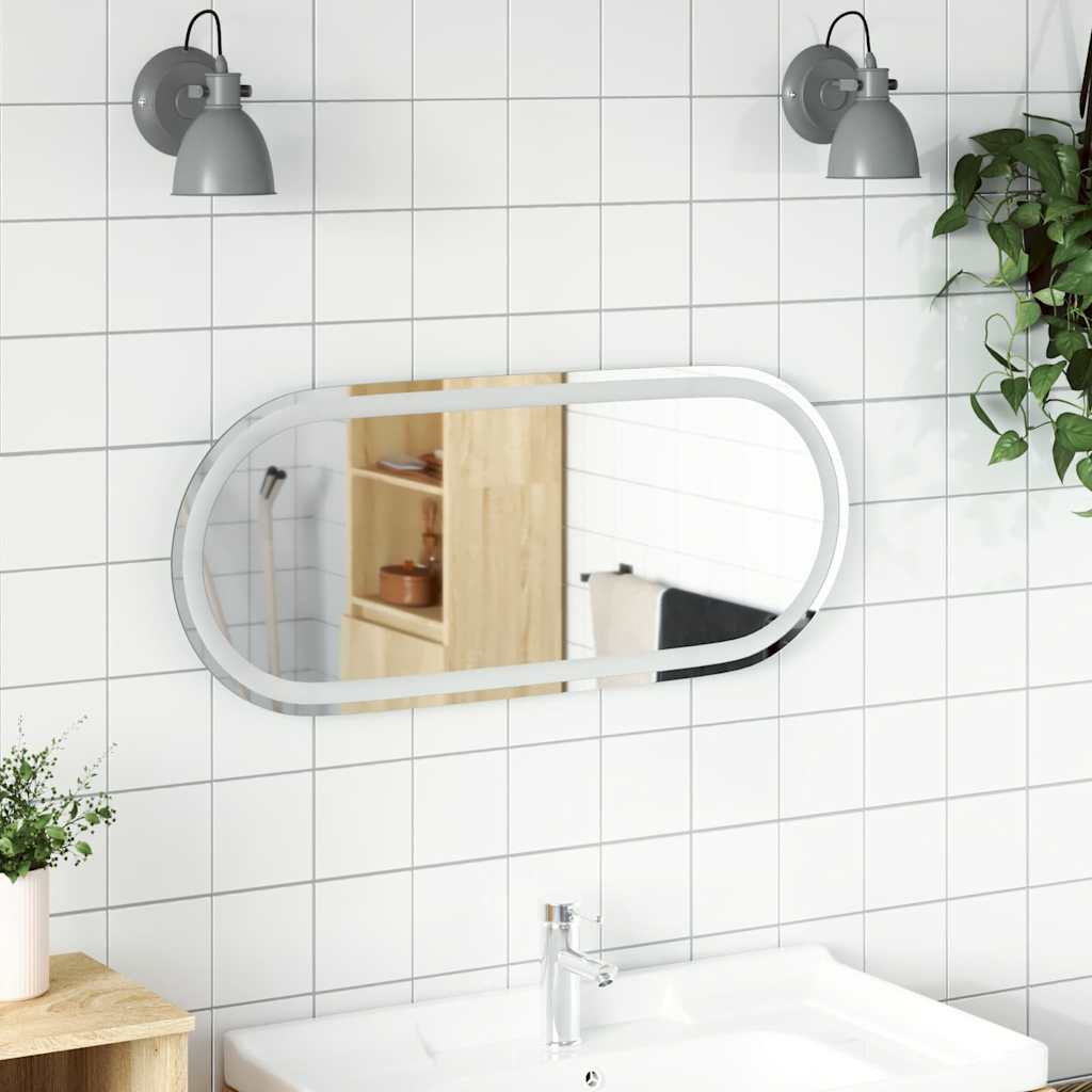 LED Bathroom Mirror 90x40 cm Oval