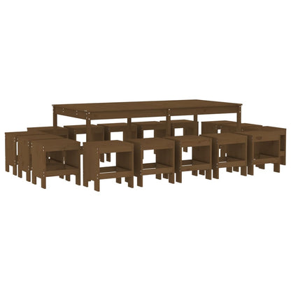 Garden Dining Set | Honey Brown | Solid Pine Wood | Large | Seats Plenty