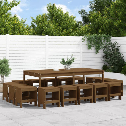 Garden Dining Set | Honey Brown | Solid Pine Wood | Large | Seats Plenty