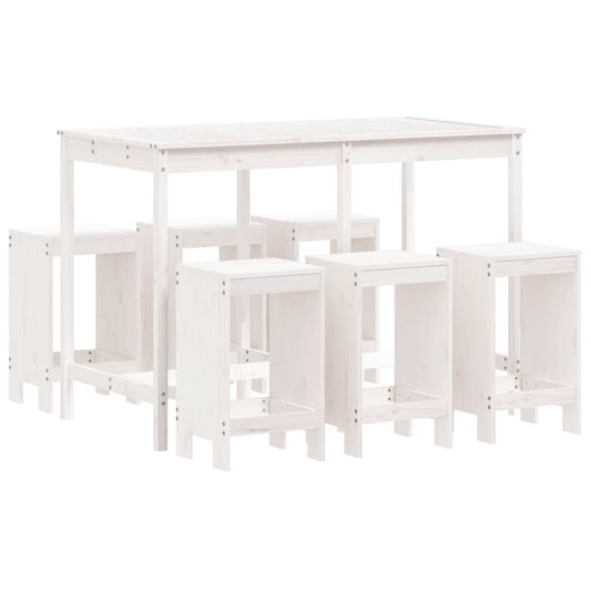 Garden Bar Set | White | Solid pine wood | Standard | Durable | Bar Set