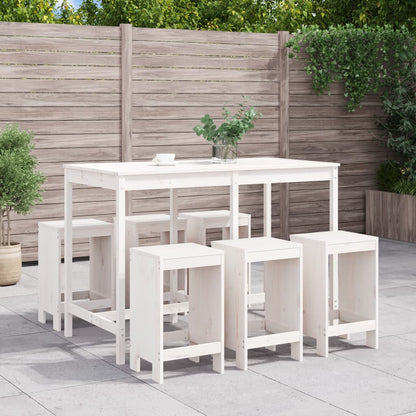 Garden Bar Set | White | Solid pine wood | Standard | Durable | Bar Set