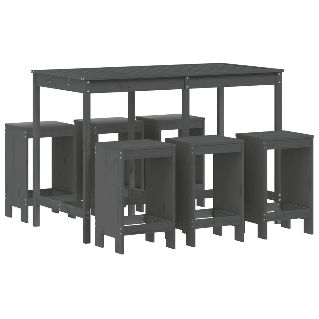 Garden Bar Set | Grey | Solid pine wood | Medium |  Simple