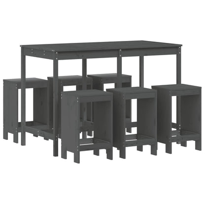 Garden Bar Set | Grey | Solid pine wood | Medium |  Simple