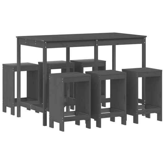 Garden Bar Set | Grey | Solid pine wood | Medium |  Simple