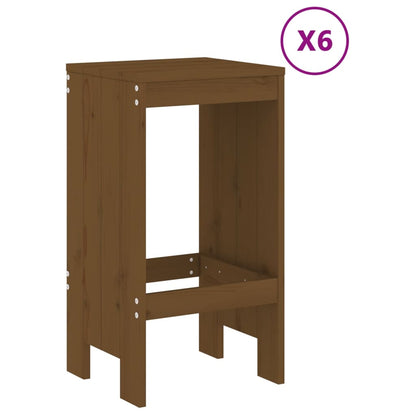 Garden Bar Set | Honey Brown | Solid Pine Wood | For 6 people