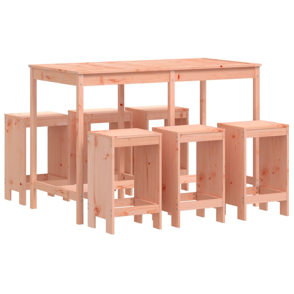 Garden Bar Set | Light Brown | Solid Douglas Fir Wood | Large