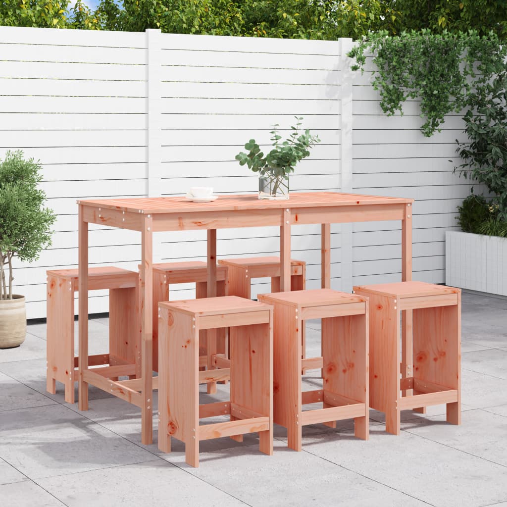 Garden Bar Set | Light Brown | Solid Douglas Fir Wood | Large