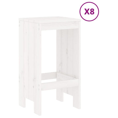 Garden Bar Set | White | Solid Pine Wood | Large | Seats up to Many