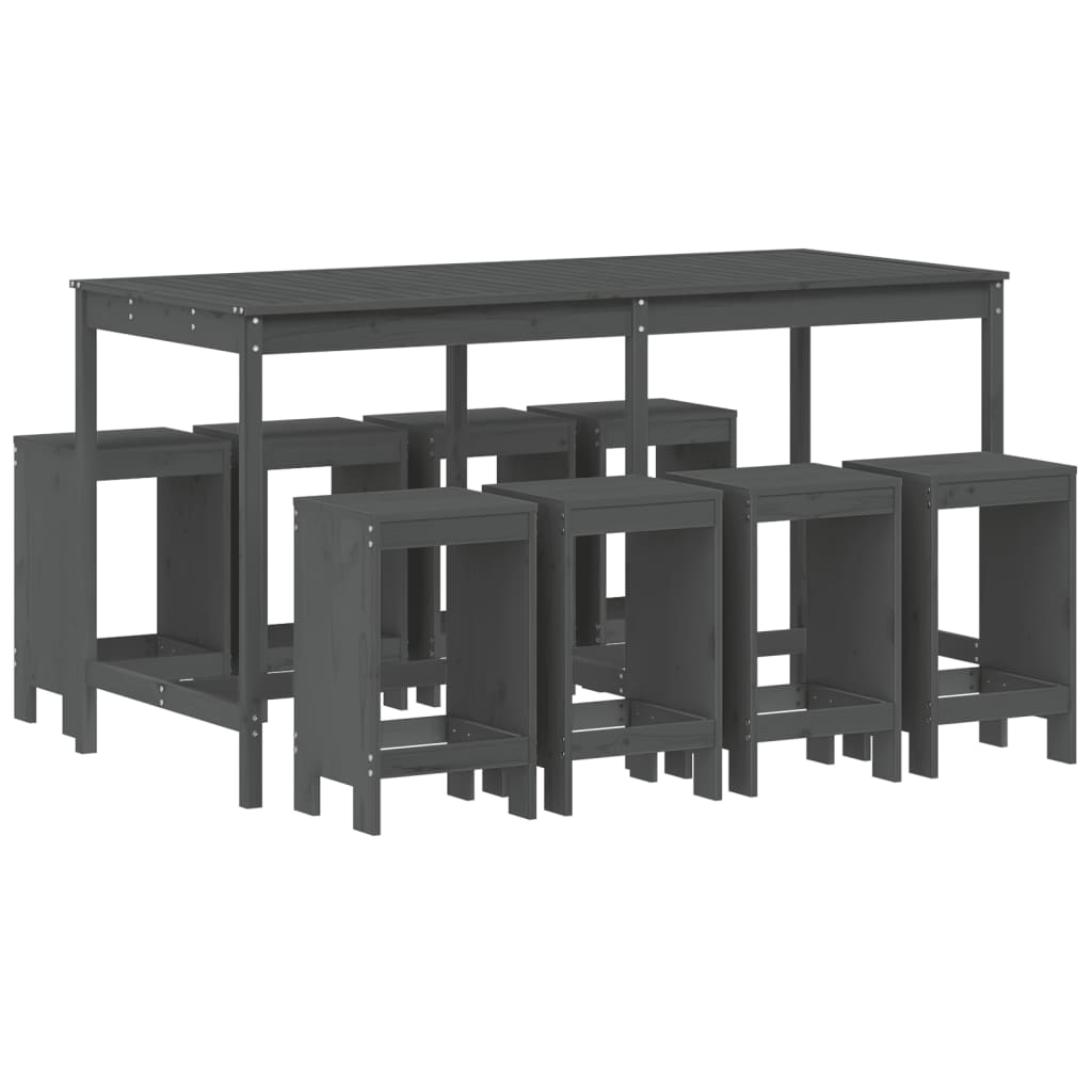 Garden Bar Set | Grey | Solid pine wood | Large | Minimalistic