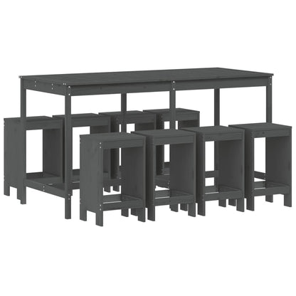 Garden Bar Set | Grey | Solid pine wood | Large | Minimalistic