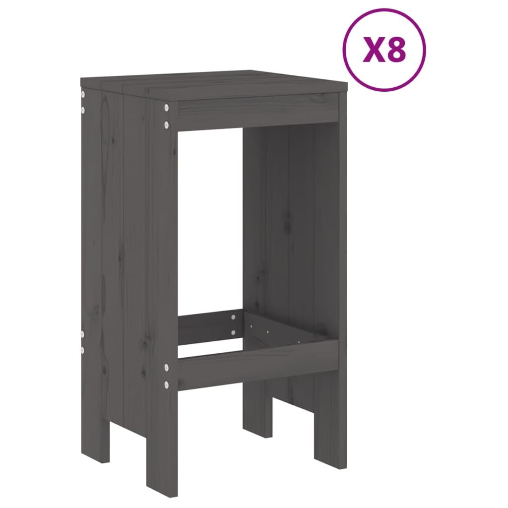 Garden Bar Set | Grey | Solid pine wood | Large | Minimalistic