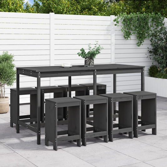 Garden Bar Set | Grey | Solid pine wood | Large | Minimalistic