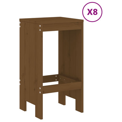 Garden Bar Set | Honey brown | Solid pine wood | Large | Seats Many