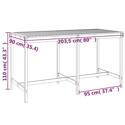 Garden Bar Set | Honey brown | Solid pine wood | Large | Seats Many