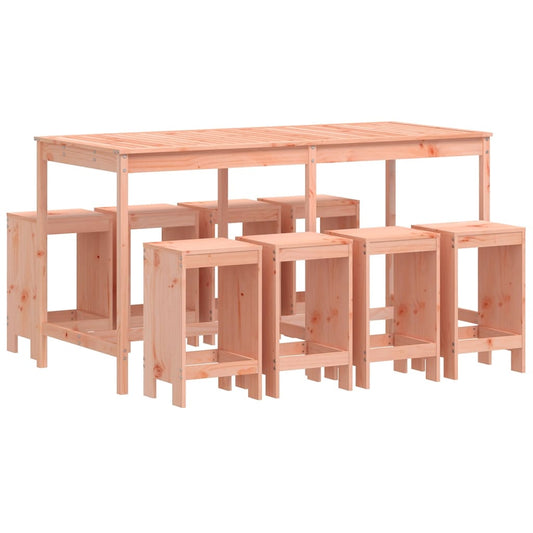 Garden Bar Set | Natural Wood | Solid Douglas Wood | Table for 8