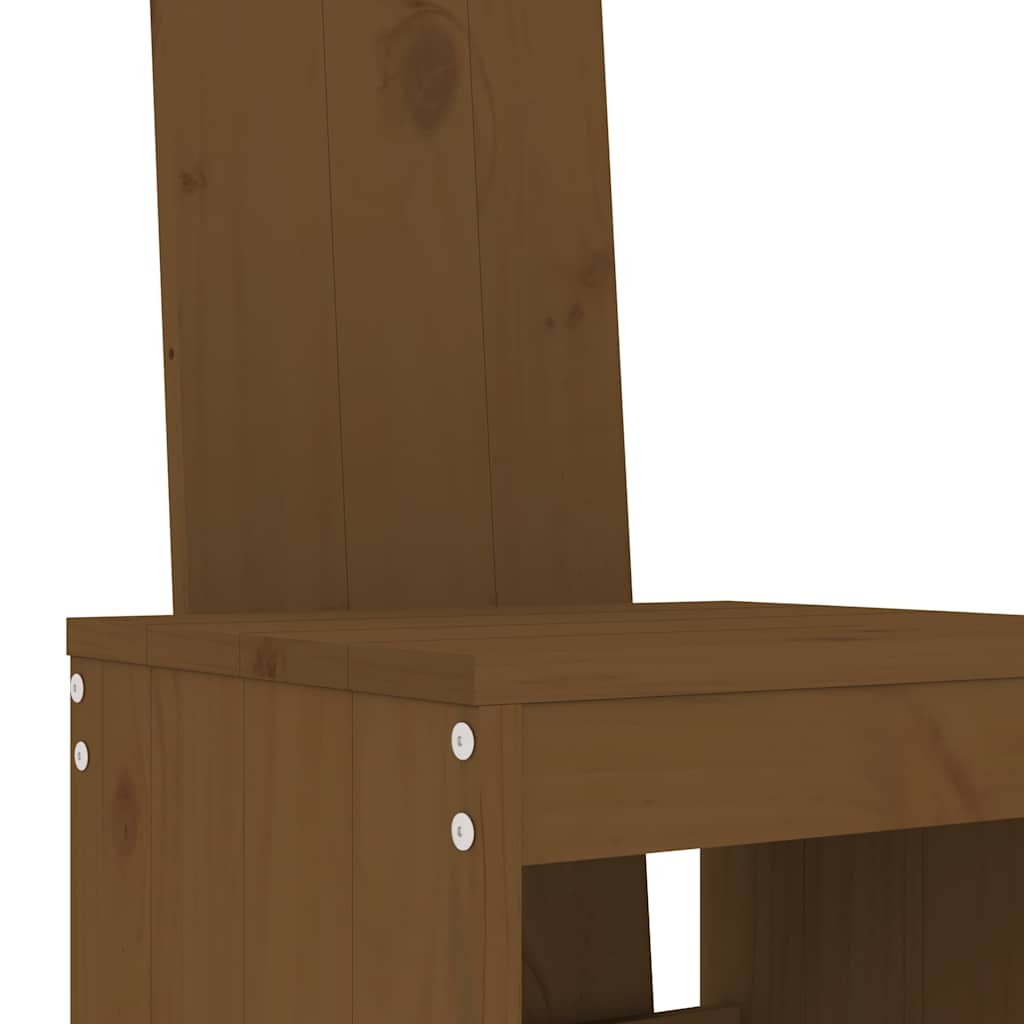 5 Piece Garden Bar Set Honey Brown Solid Wood Pine