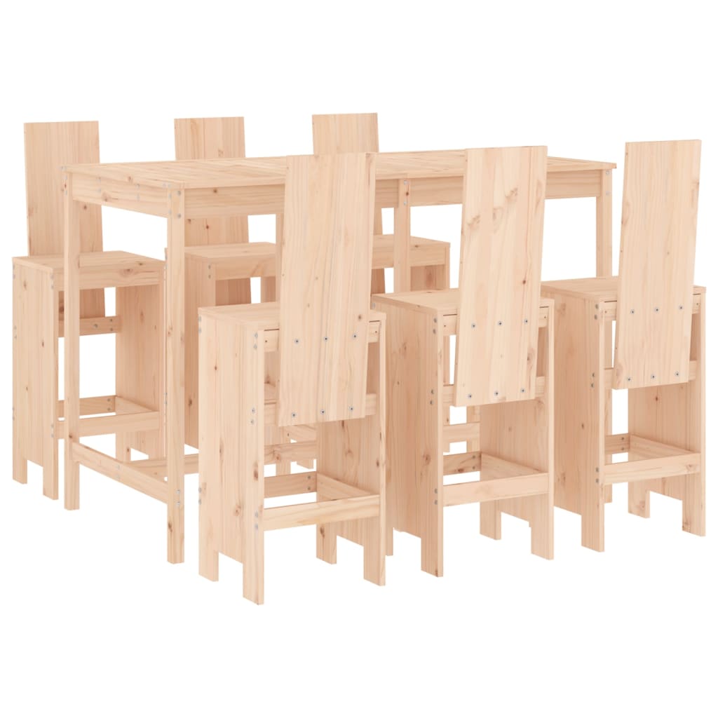 Garden Bar Set | Natural Pine | Solid Pine Wood | Regular |  Footrest