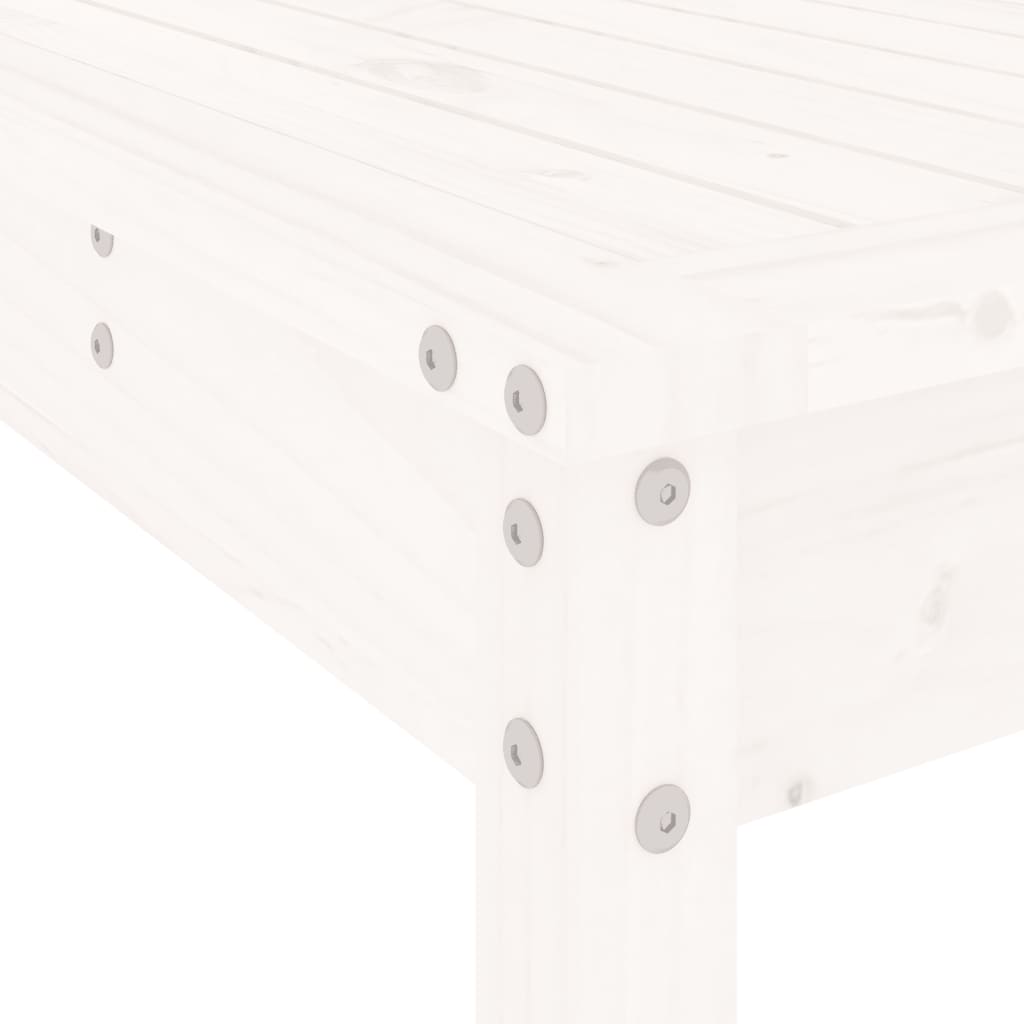Garden Bar Set | White | Solid Pine Wood | Seats 6 | Footrest
