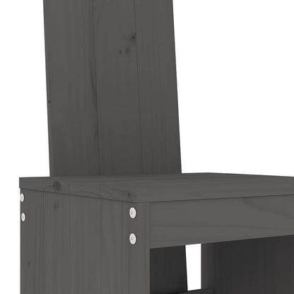 7 Piece Garden Bar Set Grey Solid Wood Pine