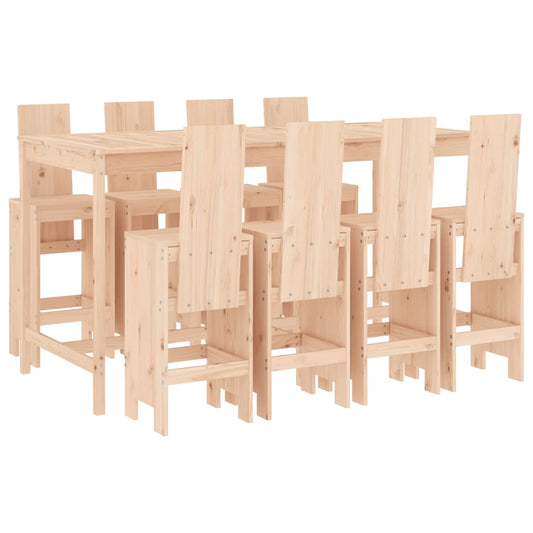 Garden Bar Set | Natural Pine | Solid Pine Wood | Large | Seats Lots