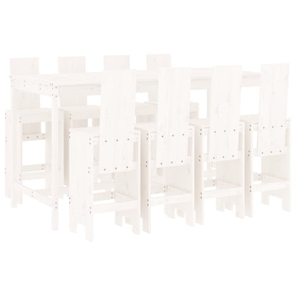 Garden Bar Set | White | Solid pine wood | Large | Footrest