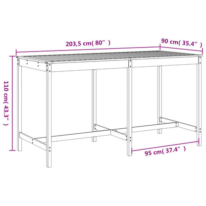 Garden Bar Set | White | Solid pine wood | Large | Footrest