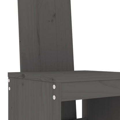 Garden Bar Set | Grey | Solid Pine Wood | Large | Footrest
