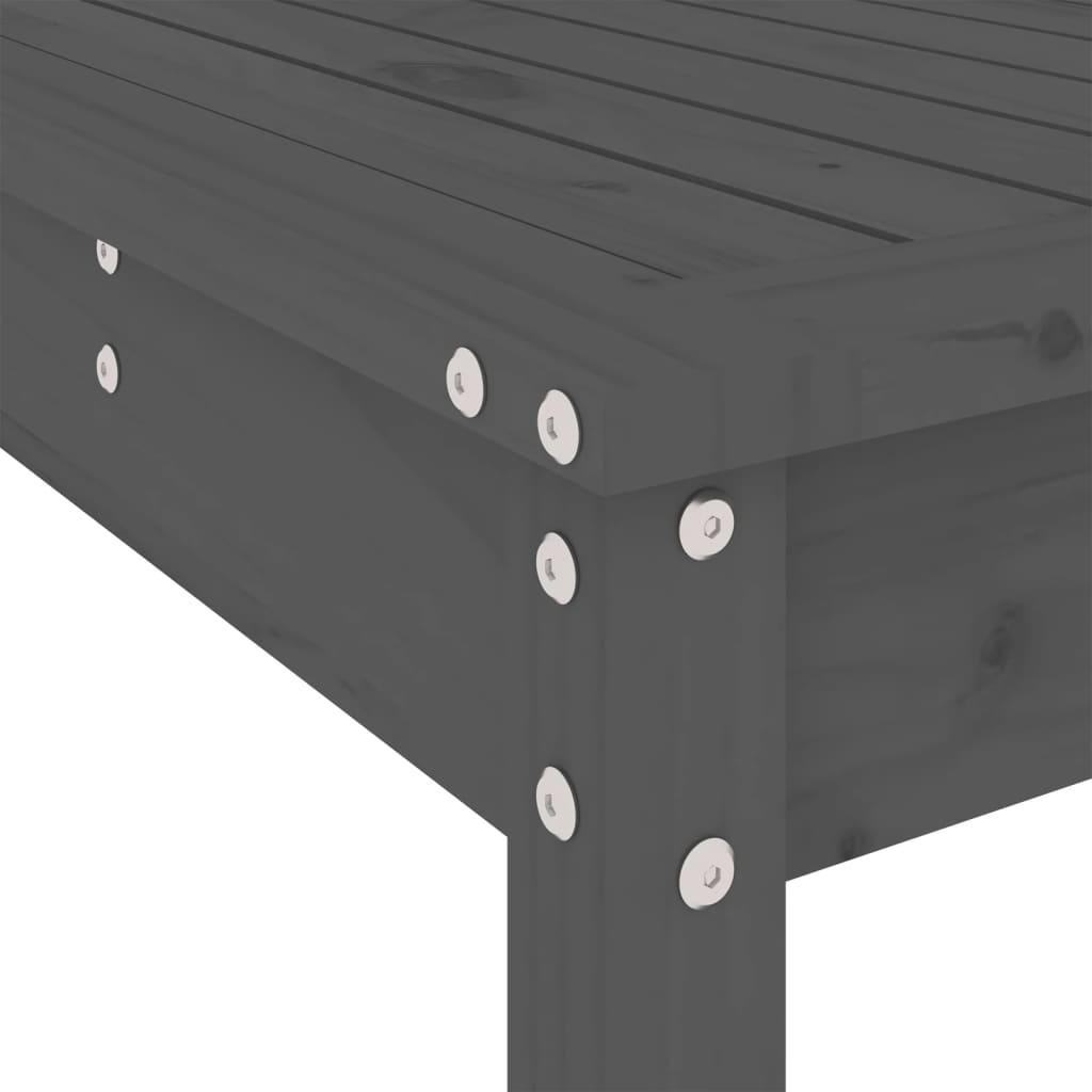 Garden Bar Set | Grey | Solid Pine Wood | Large | Footrest