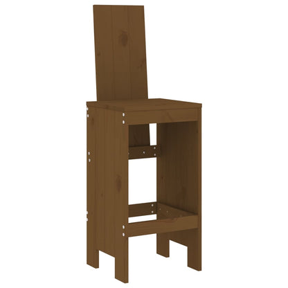Garden Bar Set | Honey brown | Solid pine wood | Fits 8 people | Footrest