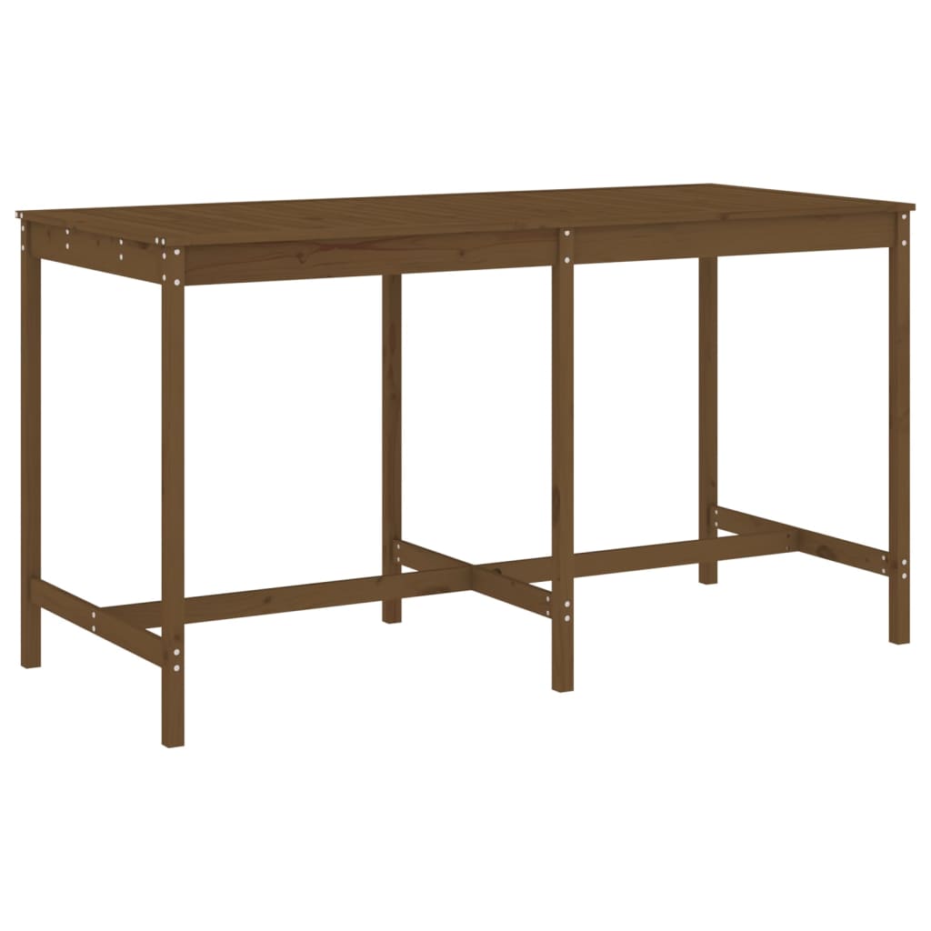 Garden Bar Set | Honey brown | Solid pine wood | Fits 8 people | Footrest