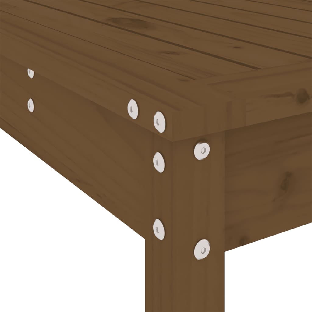 Garden Bar Set | Honey brown | Solid pine wood | Fits 8 people | Footrest