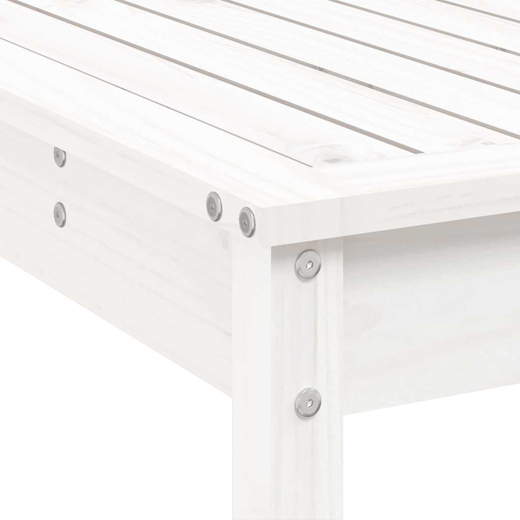 7 Piece Garden Bar Set White Solid Wood Pine