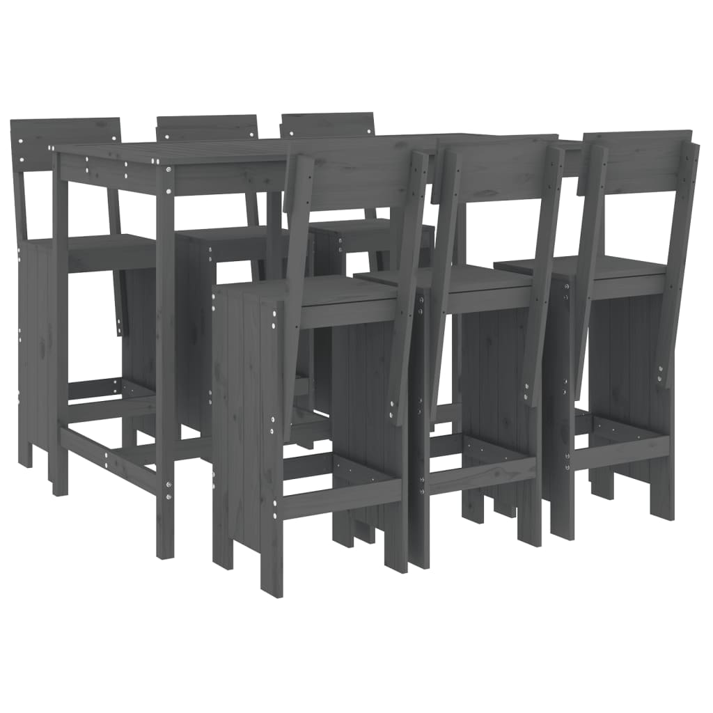 Garden Bar Set | Grey | Solid pine wood