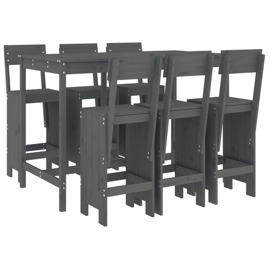Garden Bar Set | Grey | Solid pine wood