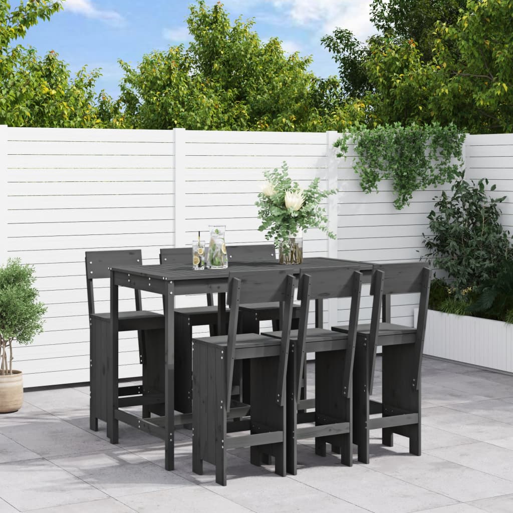 Garden Bar Set | Grey | Solid pine wood