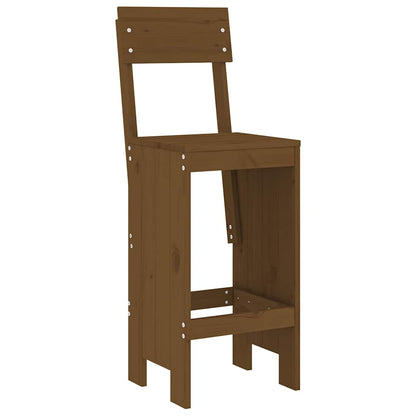 7 Piece Garden Bar Set Honey Brown Solid Wood Pine
