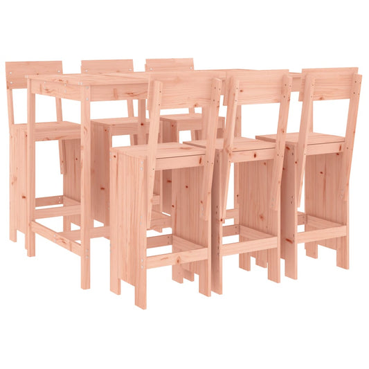 Garden Bar Set | Natural Wood | Solid Douglas Fir Wood | Large | Footrest
