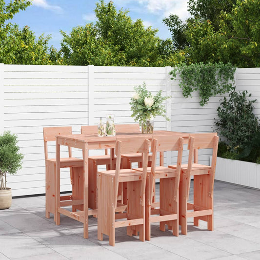 Garden Bar Set | Natural Wood | Solid Douglas Fir Wood | Large | Footrest